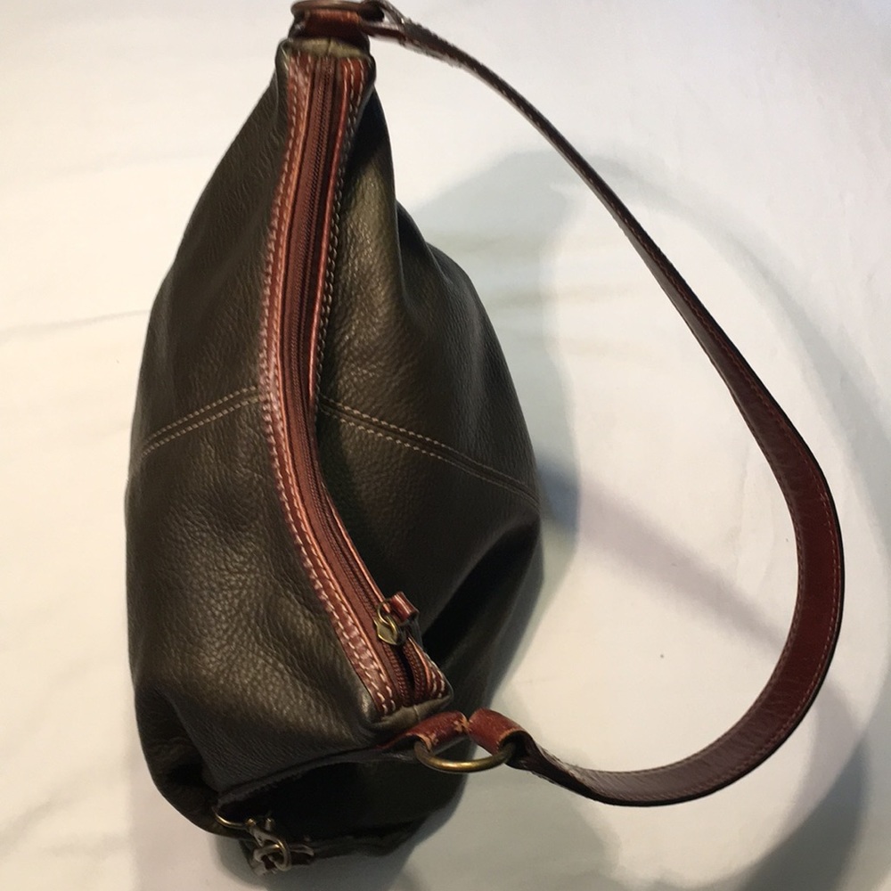 FOSSIL Olive Green Leather Shoulder Bag Purse